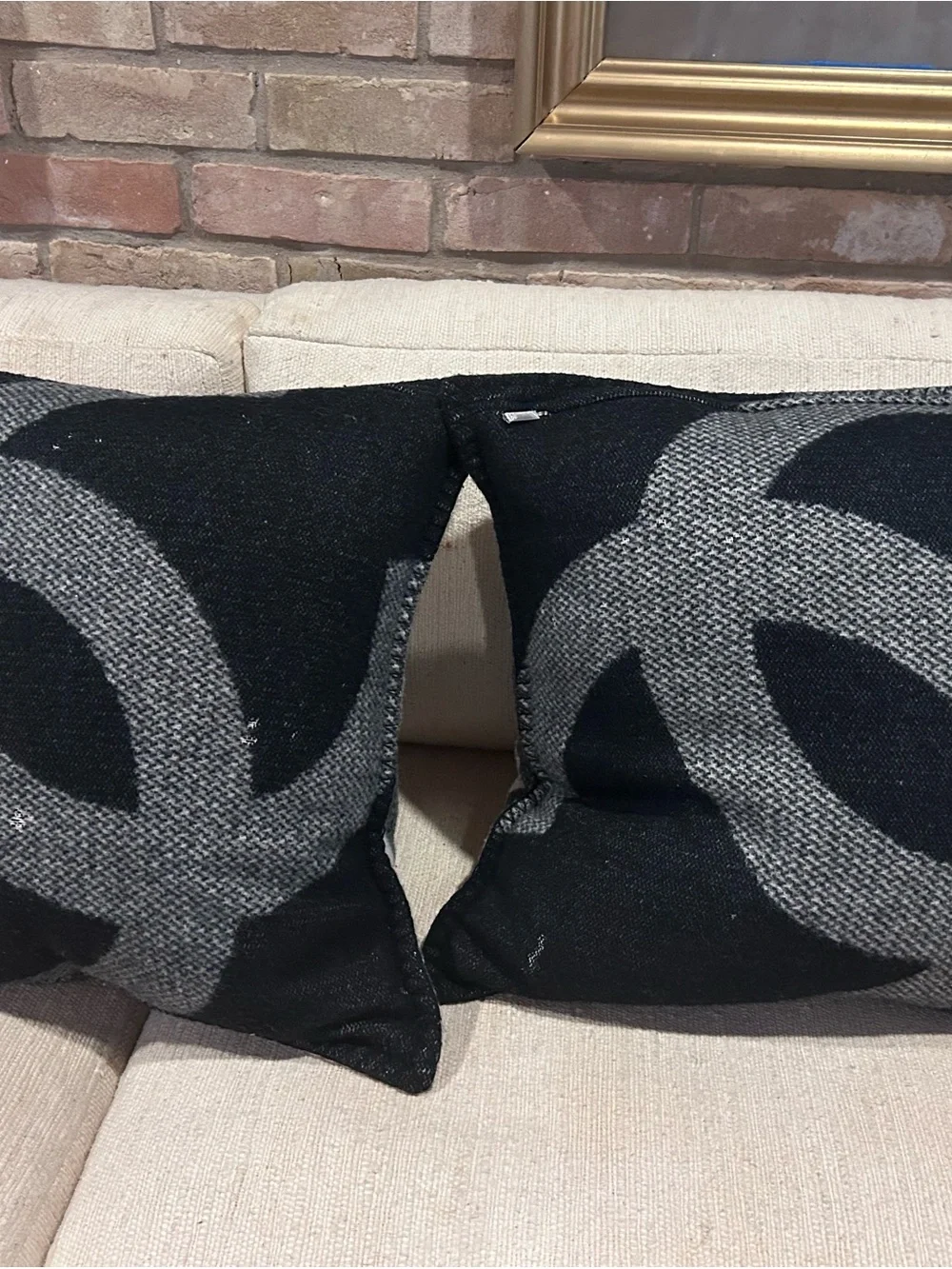 Authentic Chanel Cashmere Pillow Covers